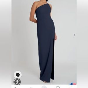 Jenny Yoo Aubrey knit crepe dress in midnight